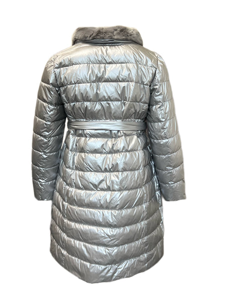 Marina Rinaldi Women's Silver Bianco Down Jacket NWT