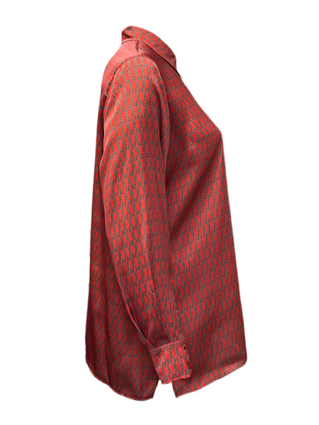 Marina Rinaldi Women's Red Bicocca Button Down Shirt NWT