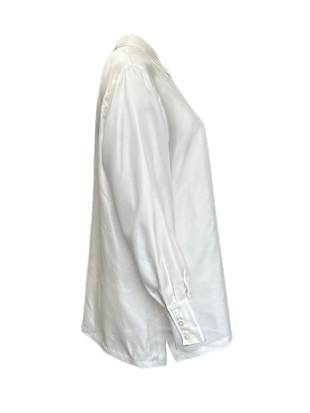 Marina Rinaldi Women's Ivory Bicolore Button Down Shirt NWT