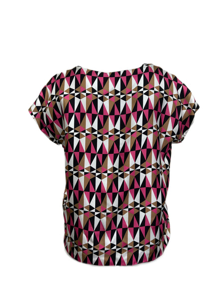 Marina Rinaldi Women's Pink Bicolore Printed Sleeveless Blouse NWT