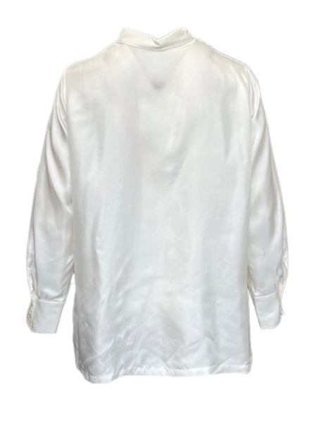 Marina Rinaldi Women's Ivory Bicolore Button Down Shirt NWT