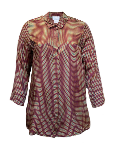 Marina Rinaldi Women's Brown Bilia Button Down Shirt NWT