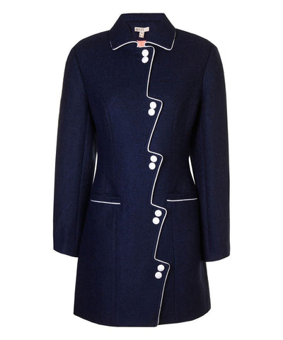 ALICE'S PIG Women's Mid Blue Billy's Blitz Wool Coat AP068 NWT