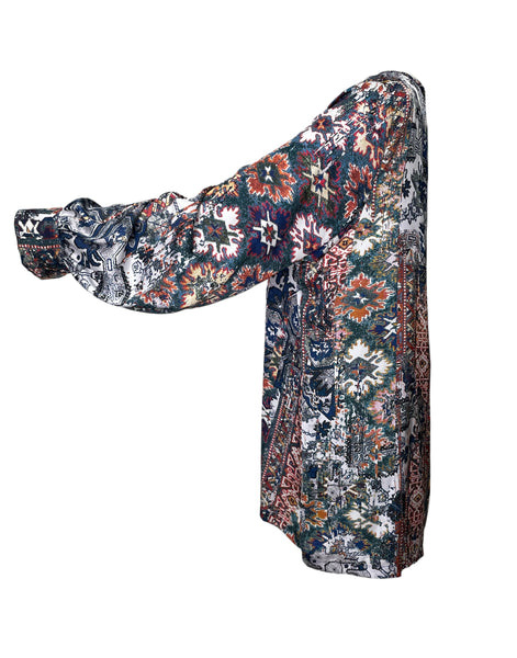 Marina Rinaldi Women's Brown Binario Button Closure Blouse NWT