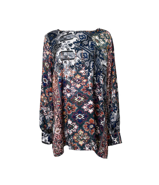 Marina Rinaldi Women's Multicoloured Binario Round Neck Blouse NWT