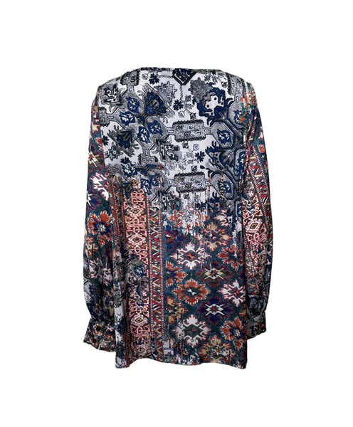 Marina Rinaldi Women's Multicoloured Binario Round Neck Blouse NWT