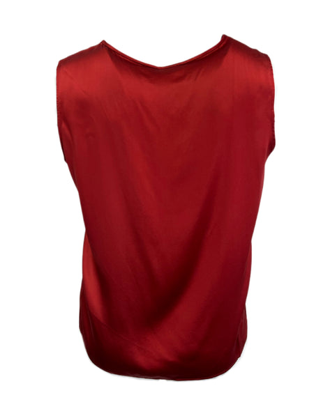 Marina Rinaldi Women's Red Bionico Sleeveless Silk Tank NWT