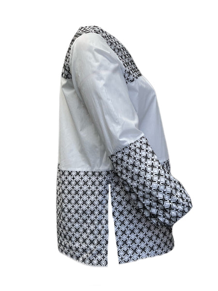 Marina Rinaldi Women's White Bisso Embroidered Cotton Blouse