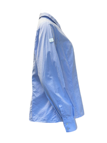 Marina Rinaldi Women's Blue Bistrot Button Down Shirt Size 12W/21 NWT