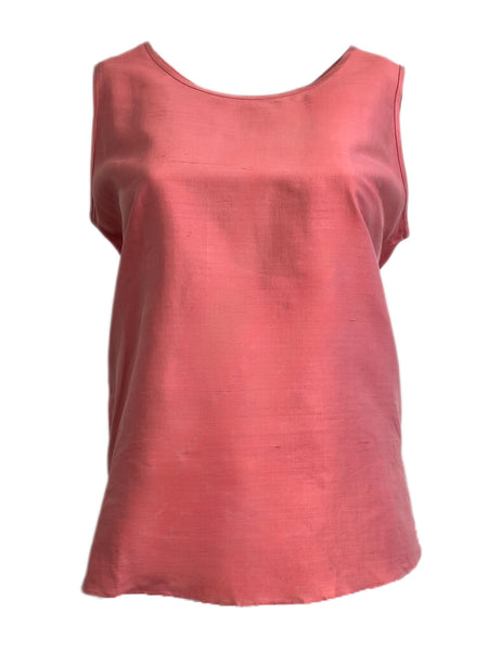 Marina Rinaldi Women's Pink Bitter Sleeveless Silk Tank NWT