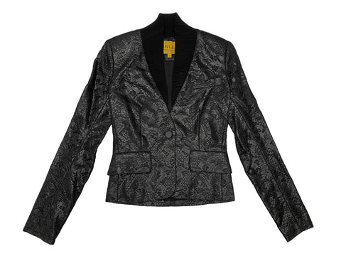 Hanley Mellon Women's Lace Blazer with Ribbed Shawl Collar