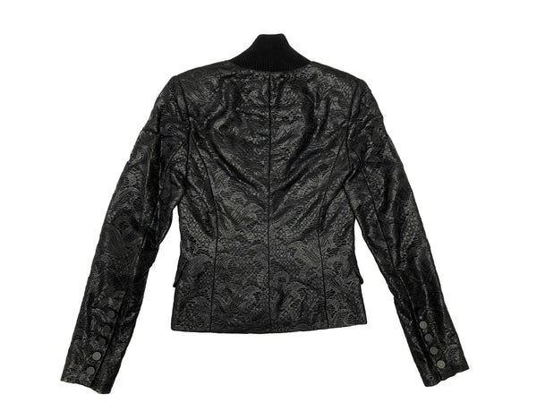 Hanley Mellon Women's Lace Blazer with Ribbed Shawl Collar