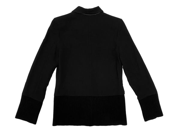 Hanley Mellon Women's Crepe Car Coat with Rib Trim 4 Black