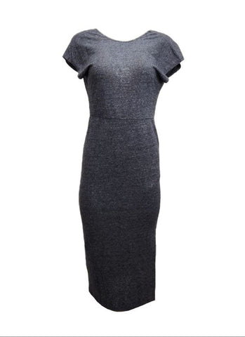 HoodLamb Women's Black Knit V-Back Maxi Hemp Dress 420 NWT