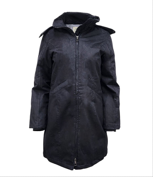 HoodLamb Women's Black Fitted Water Resistant Hemp Parka 420 NWT