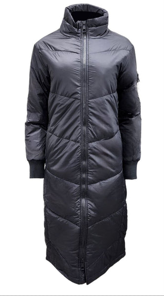 HoodLamb Women's Black Long Hemp Recycled Materials Long Puffer NWT