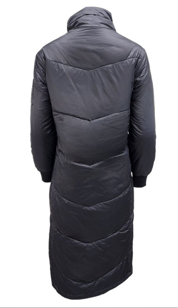 HoodLamb Women's Black Long Hemp Recycled Materials Long Puffer NWT