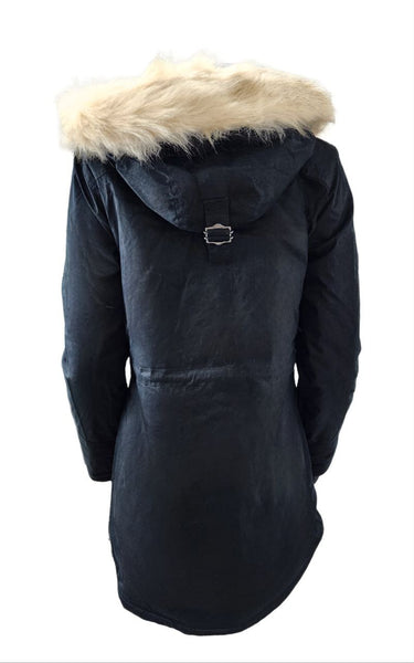 HoodLamb Women's Black Nordic 5/5 Warm Natural Hemp Parka 420 NWT