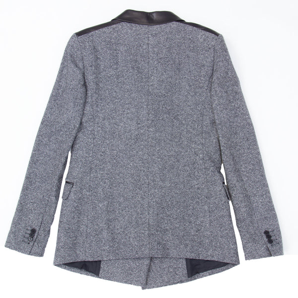 BLK DNM Women's Salt Pepper Tweed Blazer 18 #WBW11901 US 4 $600 NWT
