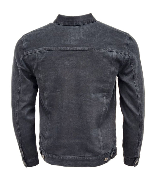 HoodLamb Men's Washed Black Denim Organic Cotton Hemp Jacket 420 NWT