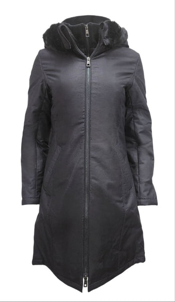 HoodLamb Women's Black 2-1 Long Natural Hemp Inner Vest Puffer NWT