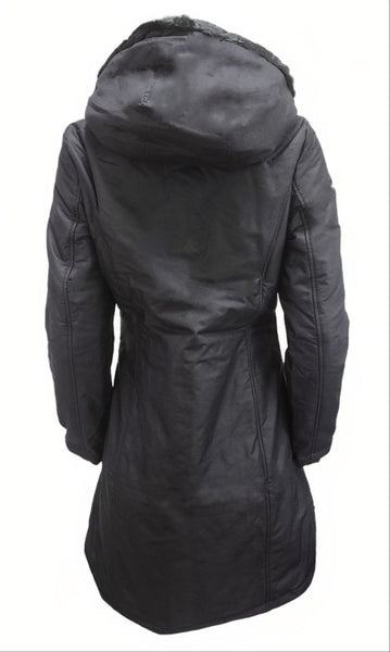 HoodLamb Women's Black 2-1 Long Natural Hemp Inner Vest Puffer NWT