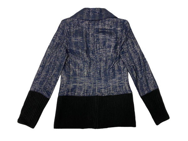 Hanley Mellon Women's Metallic Blazer with Ribbed Trim