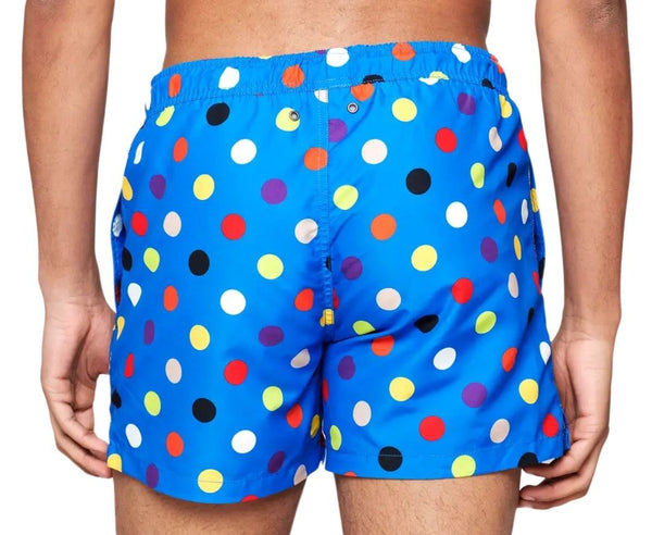 HAPPY SOCKS Men's Blue Big Dot Mesh Lining Swimming Shorts NWT