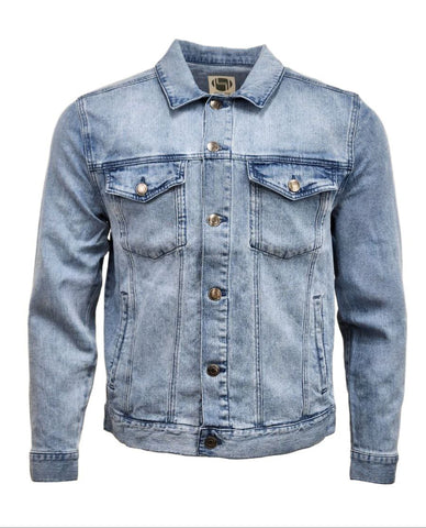 HoodLamb Men's Light Blue Denim Organic Cotton Hemp Jacket 420 NWT