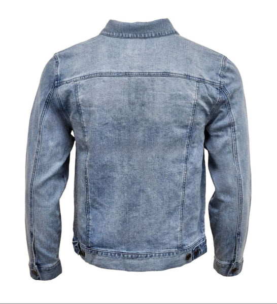 HoodLamb Men's Light Blue Denim Organic Cotton Hemp Jacket 420 NWT