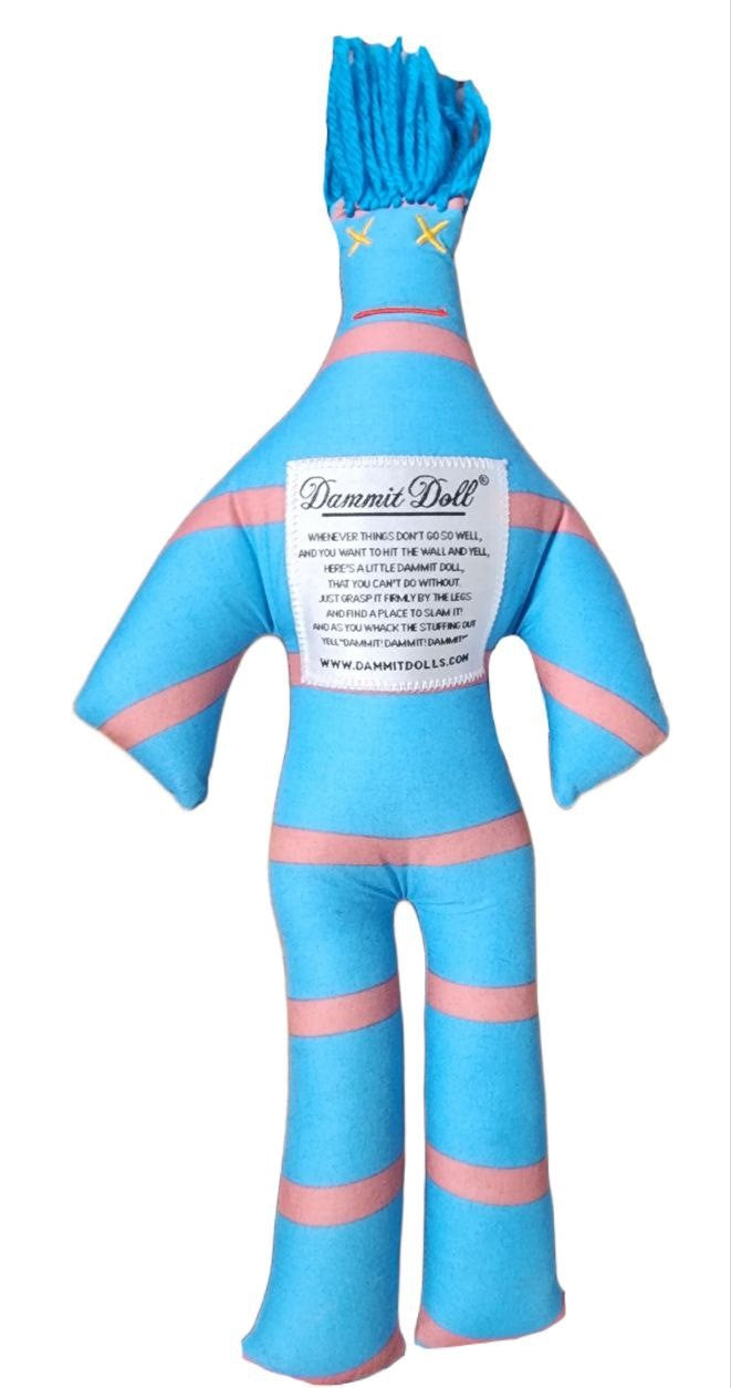 DAMMIT! DOLLS Blue Stress Relief Squishy Classic Stripe Doll Gag