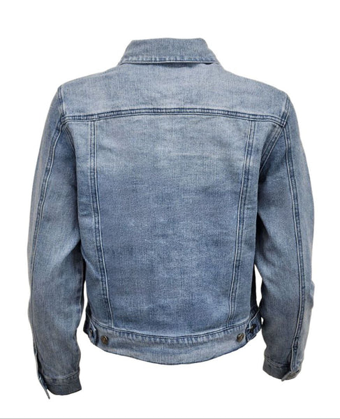 HoodLamb Women's Light Blue Denim Organic Cotton Hemp Jacket 420 NWT