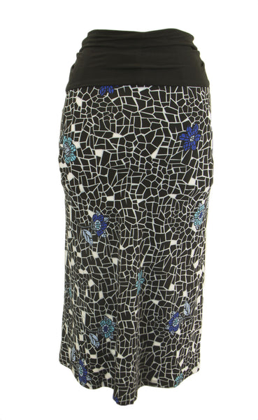 OLIAN Maternity Women's Blue Abstract Print A-Line Skirt I200704 $85 NWT