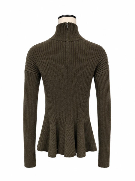 Max Mara Women's Green Bobbio1234 Zipper Closure Sweater NWT