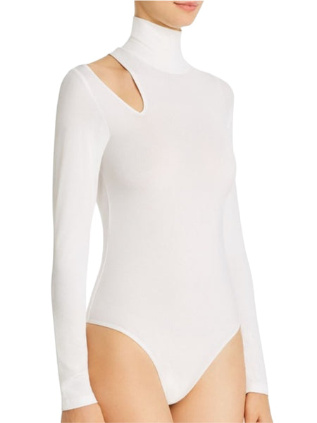 DL1961 Women's White Marianna Hewitt Turtleneck Long Sleeve Bodysuit Top NWT
