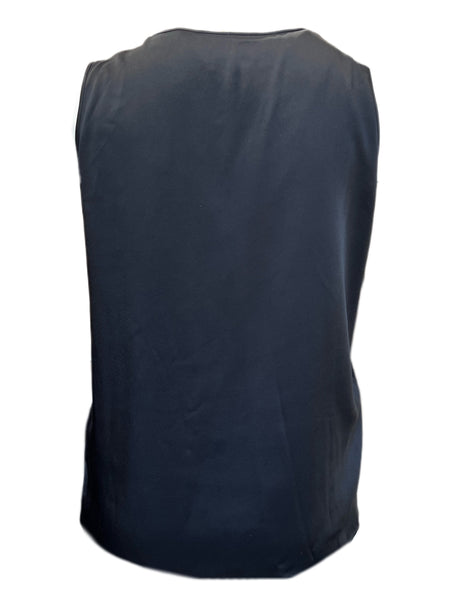 Marina Rinaldi Women's Nero Boemia Embroidered Sleeveless Top NWT