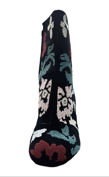 REBECCA MINKOFF Women's Black Bojana Embroidered Booties #M1070584 NWB