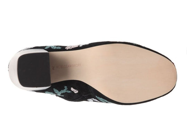 REBECCA MINKOFF Women's Black Bojana Embroidered Booties #M1070584 NWB