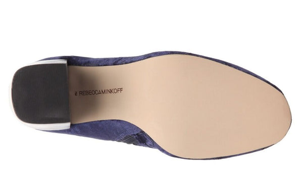 REBECCA MINKOFF Women's Blue Bojana Too Velvet Booties #M1070586 NWB