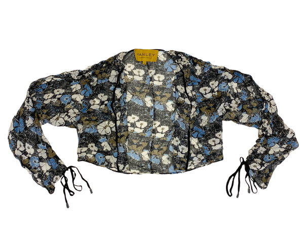 Hanley Mellon Women's Floral Chiffon Bolero Blouse