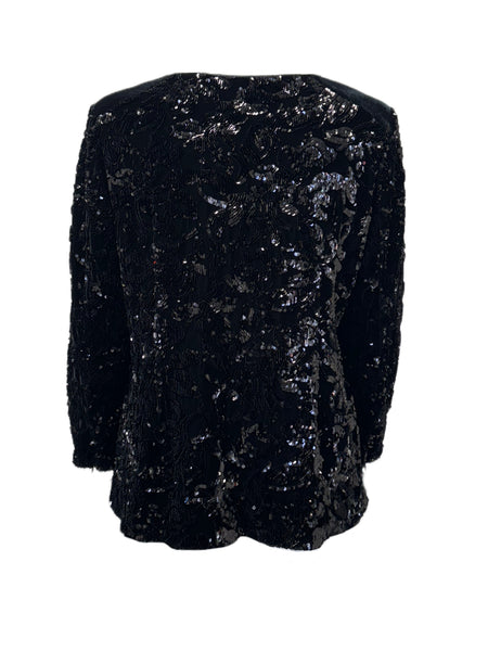Marina Rinaldi Women's Black Bologna Pullover Shirt NWT