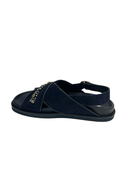 Max Mara Women's Ultramarine Bondeno Embellished Front Sandals NWB