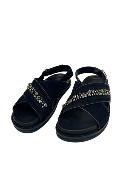 Max Mara Women's Ultramarine Bondeno Embellished Front Sandals NWB