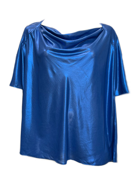 Marina Rinaldi Women's Electric Blue Boom Scoop Neck Blouse NWT