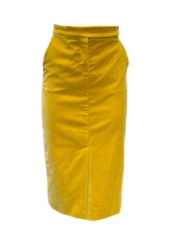 Max Mara Women's Yellow Bormida Straight Skirt Size 4 NWT