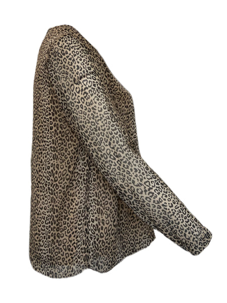 Marina Rinaldi Women's Brown Bosco Animap Printed Blouse NWT