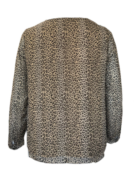 Marina Rinaldi Women's Brown Bosco Animap Printed Blouse NWT