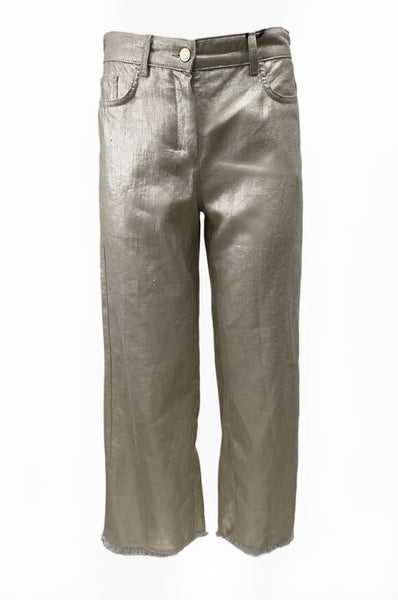 Max Mara Women's Gold Bouquet Wide Leg High Rise Pants NWT