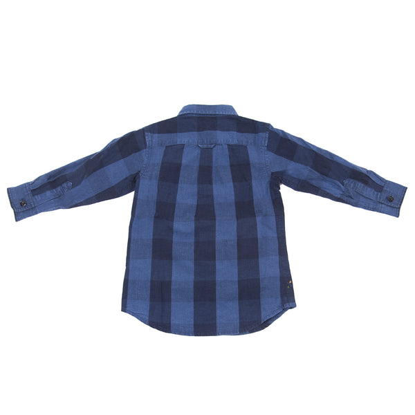 Alex Mill Little Boys' Buffalo Check Shirt Sz 2 Indigo/Blue