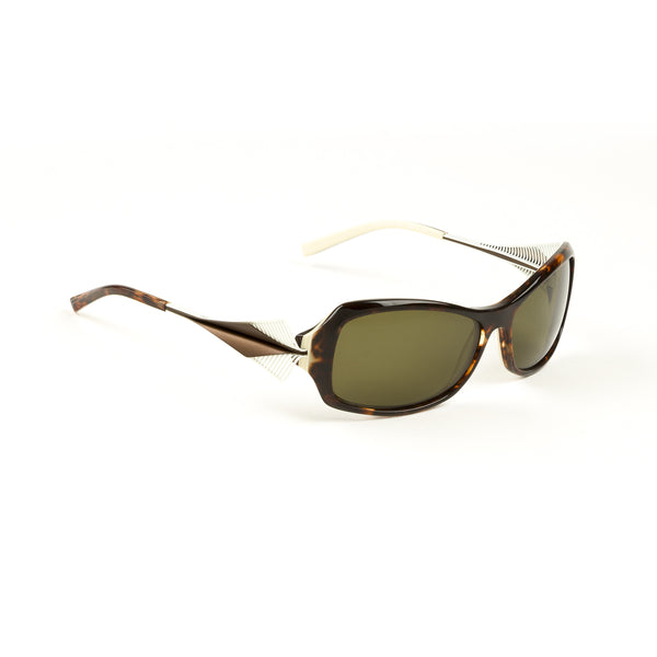 BOZ Women's New York Rectangular Sunglasses 59mm Ivory/Brown
